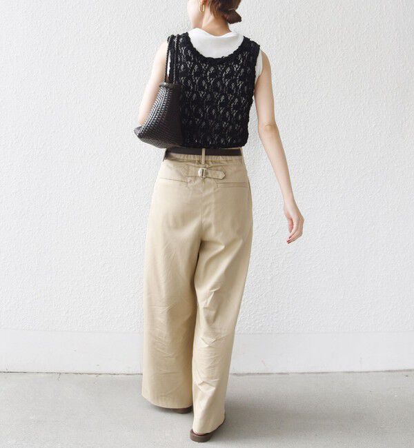 SHIPS for women「〈手洗い可能〉ラッセル レース 前後 2WAY ノースリーブ プルオーバー」|タンクトップ|