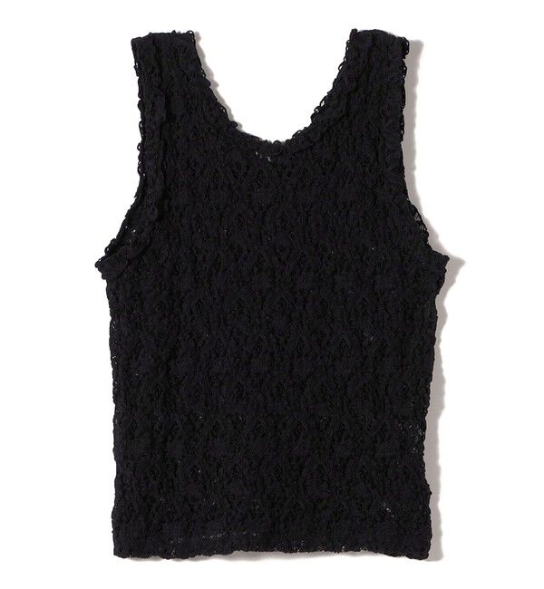 SHIPS for women「〈手洗い可能〉ラッセル レース 前後 2WAY ノースリーブ プルオーバー」|タンクトップ|