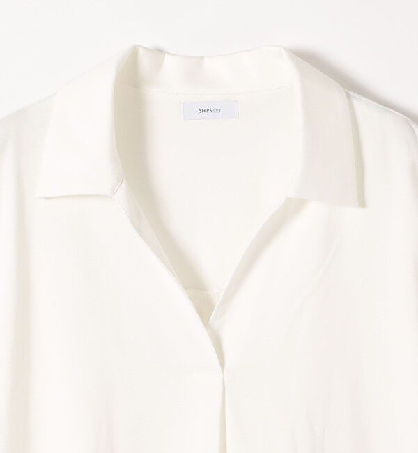 SHIPS any「SHIPS any:〈洗濯機可能〉ジャージー ワイド スキッパー ポロ プルオーバー」|Tシャツ・カットソー|