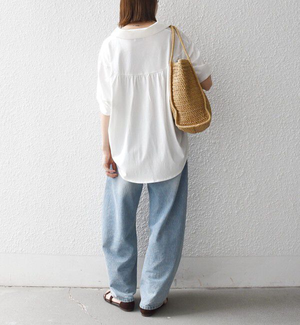 SHIPS any「SHIPS any:〈洗濯機可能〉ジャージー ワイド スキッパー ポロ プルオーバー」|Tシャツ・カットソー|
