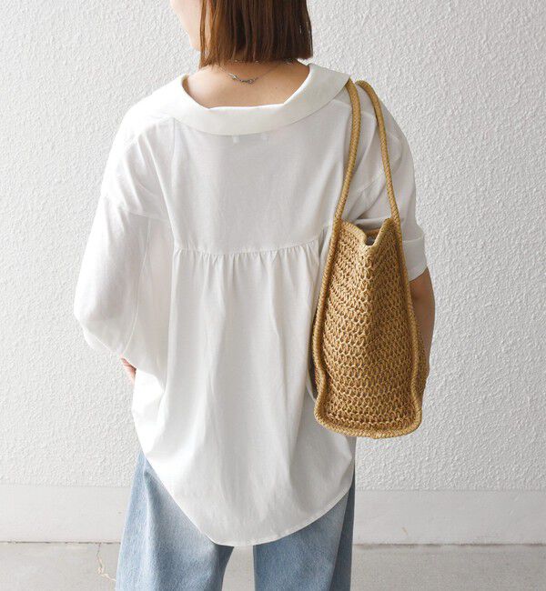 SHIPS any「SHIPS any:〈洗濯機可能〉ジャージー ワイド スキッパー ポロ プルオーバー」|Tシャツ・カットソー|