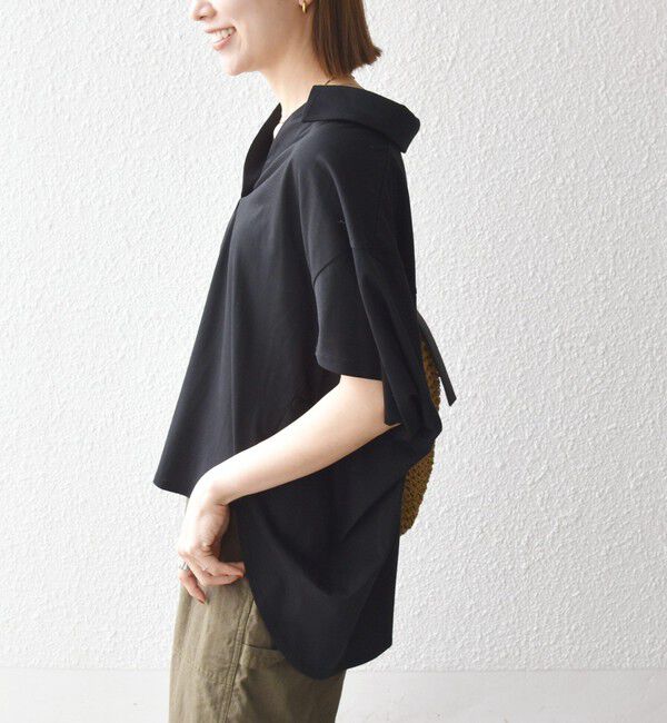 SHIPS any「SHIPS any:〈洗濯機可能〉ジャージー ワイド スキッパー ポロ プルオーバー」|Tシャツ・カットソー|