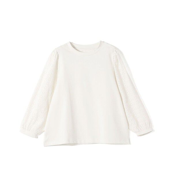 SHIPS Colors 「SHIPS Colors:〈手洗い可能〉ミニ裏毛 レース コンビ トップス◇」|Tシャツ・カットソー|