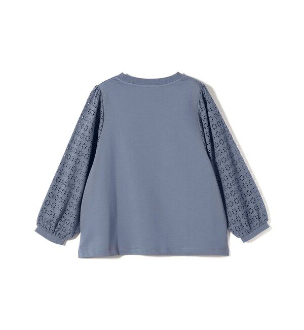 SHIPS Colors 「SHIPS Colors:〈手洗い可能〉ミニ裏毛 レース コンビ トップス◇」|Tシャツ・カットソー|