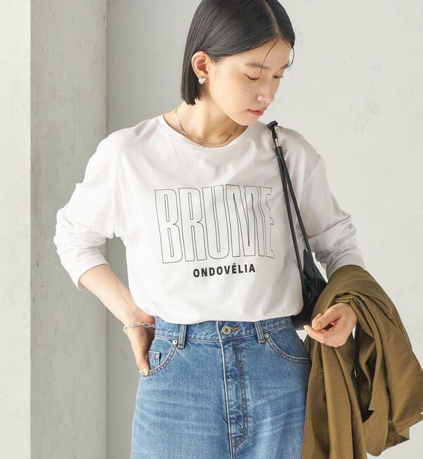 SHIPS for women「メルティ コットン ロゴ ロング スリーブ TEE」|Tシャツ・カットソー|