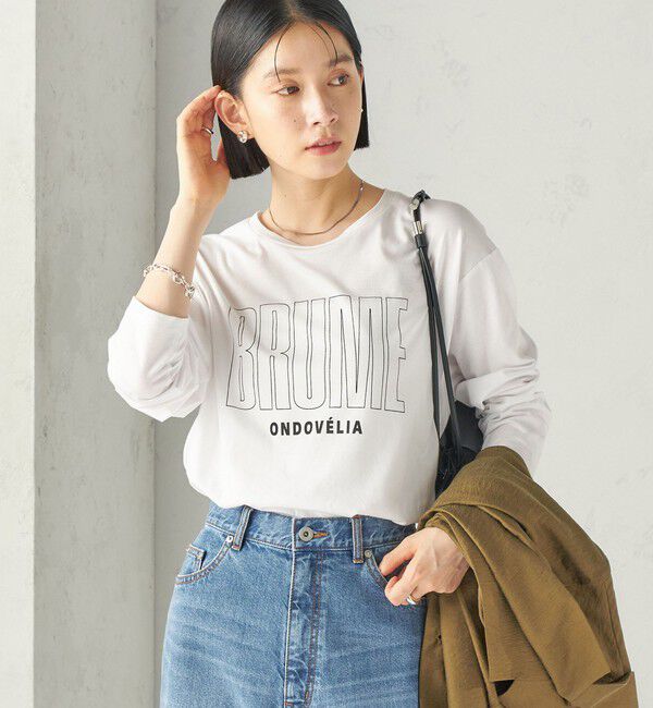 SHIPS for women「メルティ コットン ロゴ ロング スリーブ TEE」|Tシャツ・カットソー|