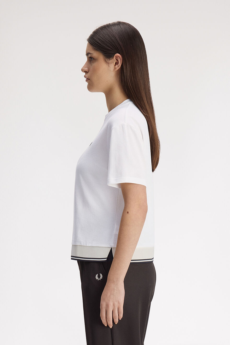 FRED PERRY 「Contrast Hem Pique T-Shirt／コントラストヘム鹿の子Tシャツ」|Tシャツ・カットソー|
