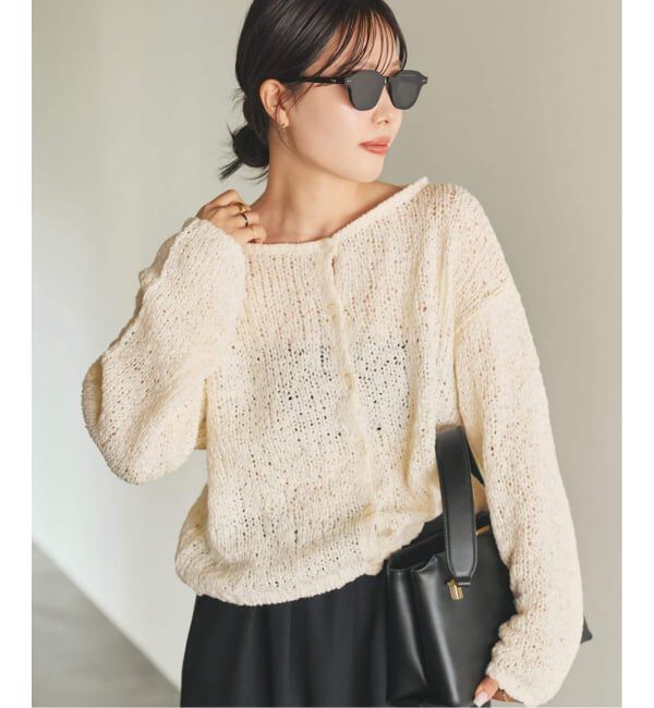 Plage「《WEB限定追加》Fringe yarn カーディガン 4」|カーディガン|