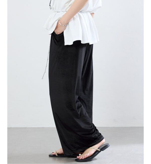 IENA「シアーベロア パンツ」|その他|ブラック