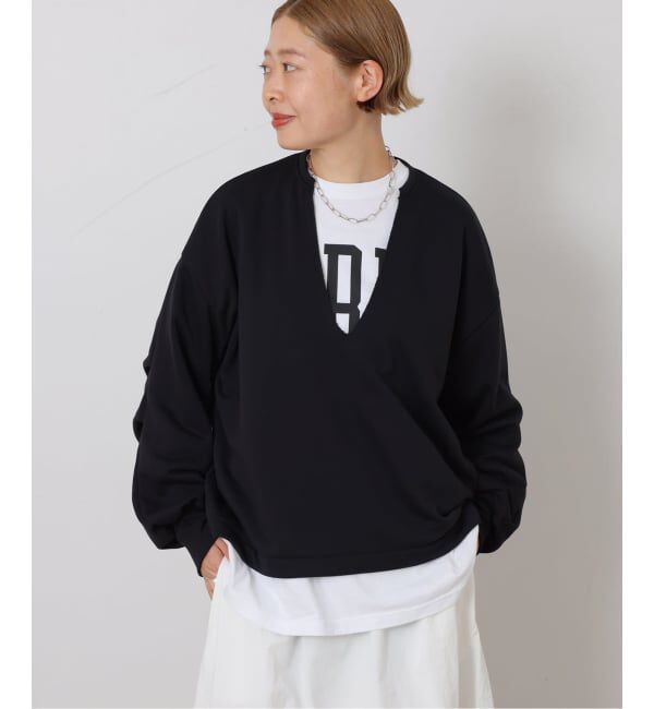 journal standard luxe「《予約》エアウラケ キーネックプルオーバー」|スウェット・ジャージ|ブラック