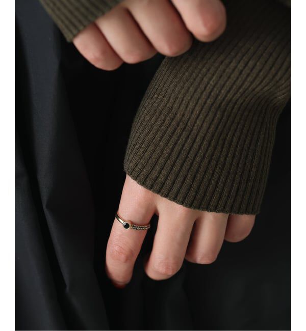 Lilas by Spick&Span「《予約》オニキス*ブラックダイヤアシンメトリーリング K10」|リング|