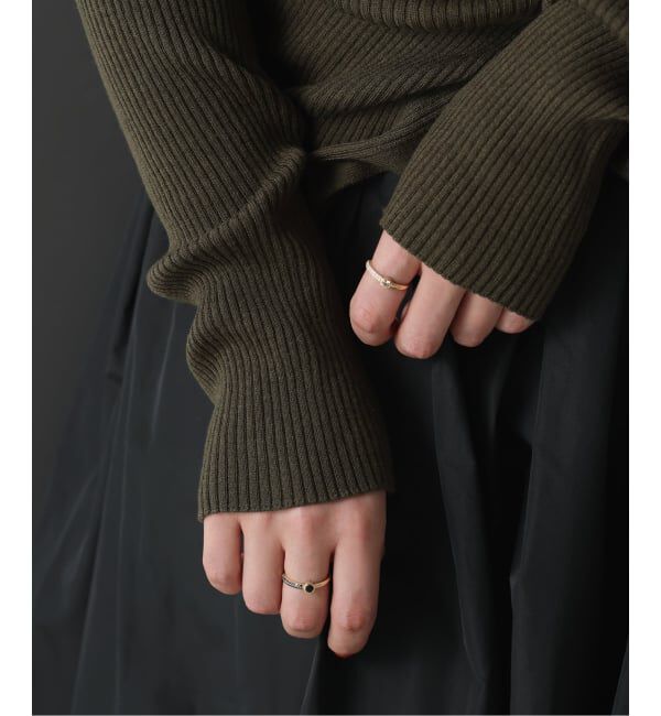 Lilas by Spick&Span「《予約》オニキス*ブラックダイヤアシンメトリーリング K10」|リング|