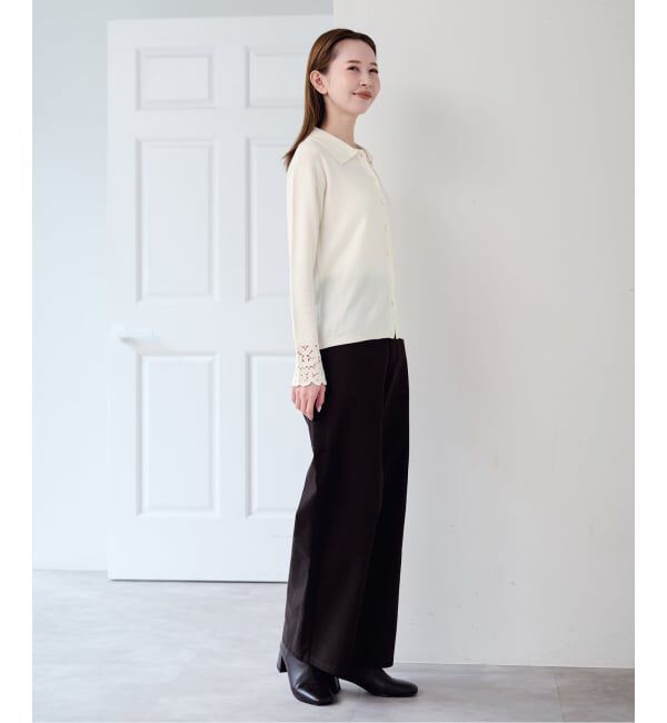 U by SPICK&SPAN「《予約》レースカフスニットシャツ」|ニット・セーター|