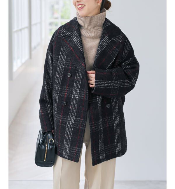 Spick and Span「《予約》TICCA / ティッカ ウールチェックピーコート」|ピーコート|