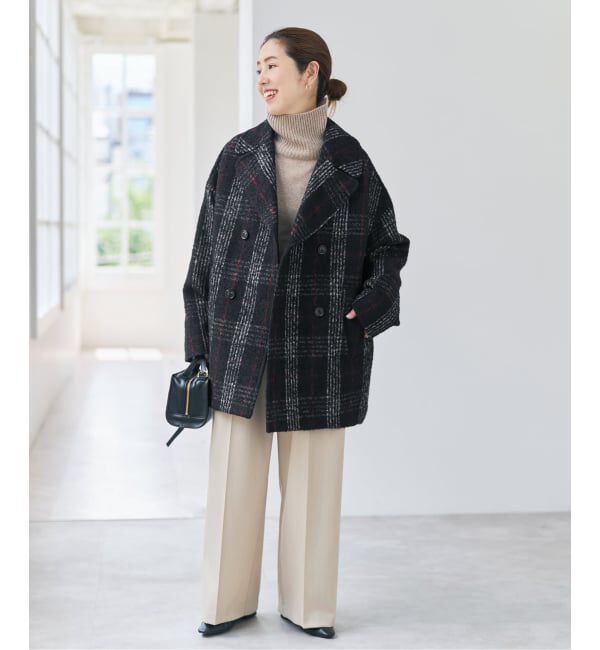 Spick and Span「《予約》TICCA / ティッカ ウールチェックピーコート」|ピーコート|