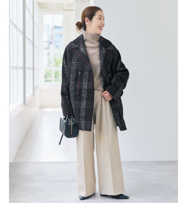 Spick and Span「《予約》TICCA / ティッカ ウールチェックピーコート」|ピーコート|