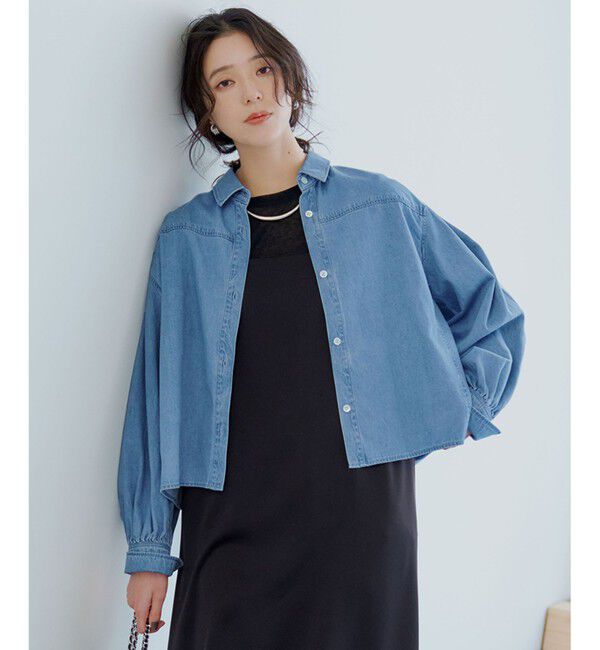 23区「【Oggi3月号掲載/洗える】ライトダンガリー クロップド ボリュームスリーブ シャツ」|シャツ・ブラウス|ﾗｲﾄｲﾝﾃ