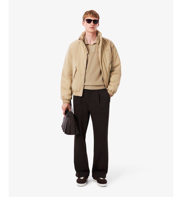 LACOSTE「オープンカラーワッフルニット」|ニット・セーター|