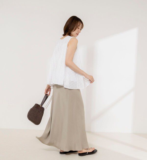 NOLLEY'S「【MARILYN MOON/マリリーンムーン】sheer check 2way gathered blouse」|シャツ・ブラウス|