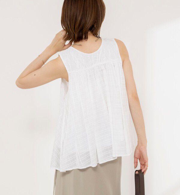 NOLLEY'S「【MARILYN MOON/マリリーンムーン】sheer check 2way gathered blouse」|シャツ・ブラウス|
