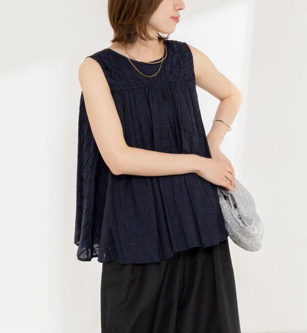 NOLLEY'S「【MARILYN MOON/マリリーンムーン】sheer check 2way gathered blouse」|シャツ・ブラウス|