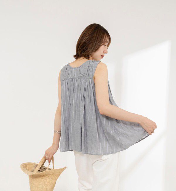 NOLLEY'S「【MARILYN MOON/マリリーンムーン】sheer check 2way gathered blouse」|シャツ・ブラウス|
