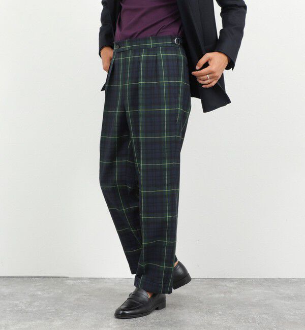 NOLLEY'S goodman「2タックスラックス サイドアジャスター 26AW」|スラックス|ネイビー