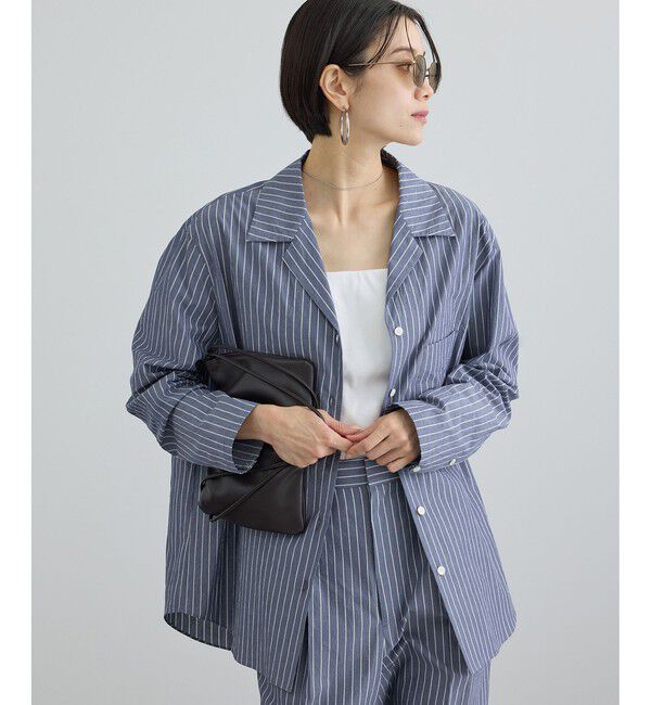 SALON adam et rope'「エンザイムコットンオープンカラーシャツ / FABRICA」|シャツ・ブラウス|ブルー系(45)