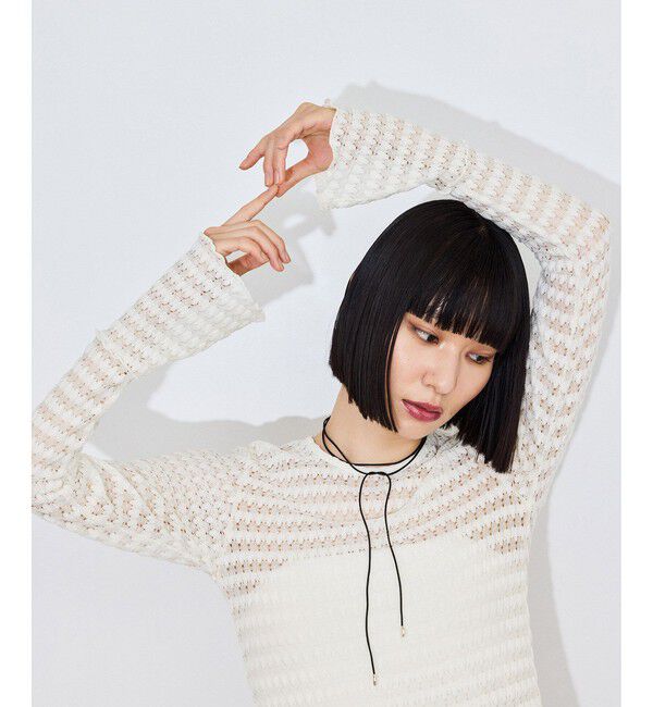 ADAM ET ROPE'「フレアスリーブレーストップス」|Tシャツ・カットソー|