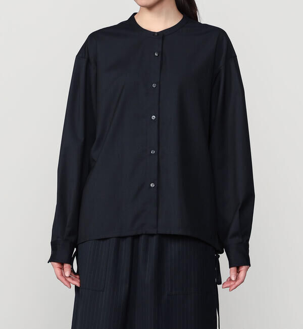  「nicholson & nicholson | 〈別注〉 ドローストリング長袖ブラウス WOMEN」|シャツ・ブラウス|NAVY