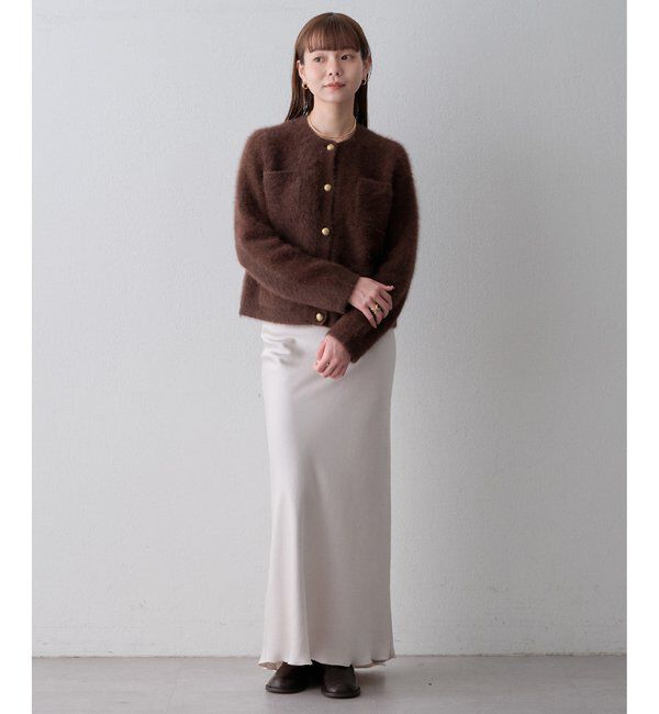  「〈WEB限定カラーあり〉カシミヤ混ファークルーネックニットジャケット」|ニット・セーター|