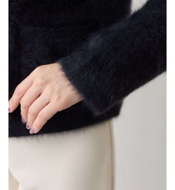  「〈WEB限定カラーあり〉カシミヤ混ファークルーネックニットジャケット」|ニット・セーター|