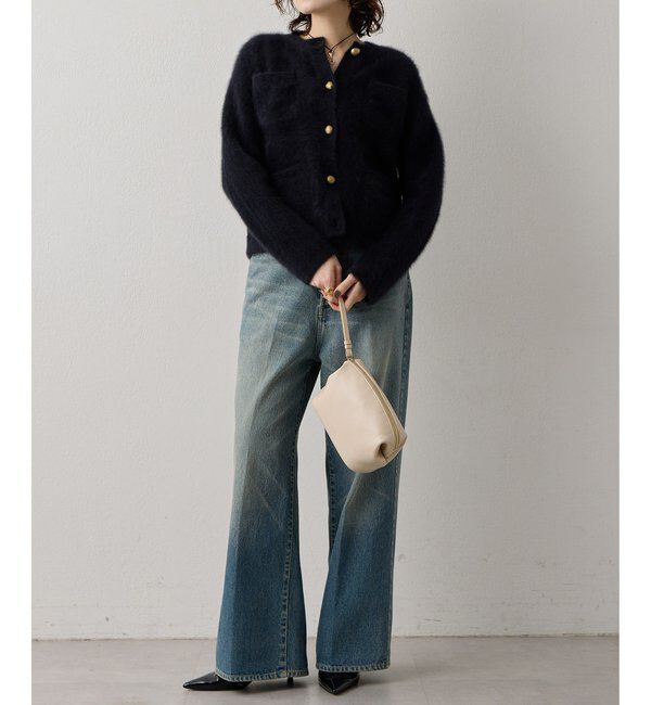  「〈WEB限定カラーあり〉カシミヤ混ファークルーネックニットジャケット」|ニット・セーター|