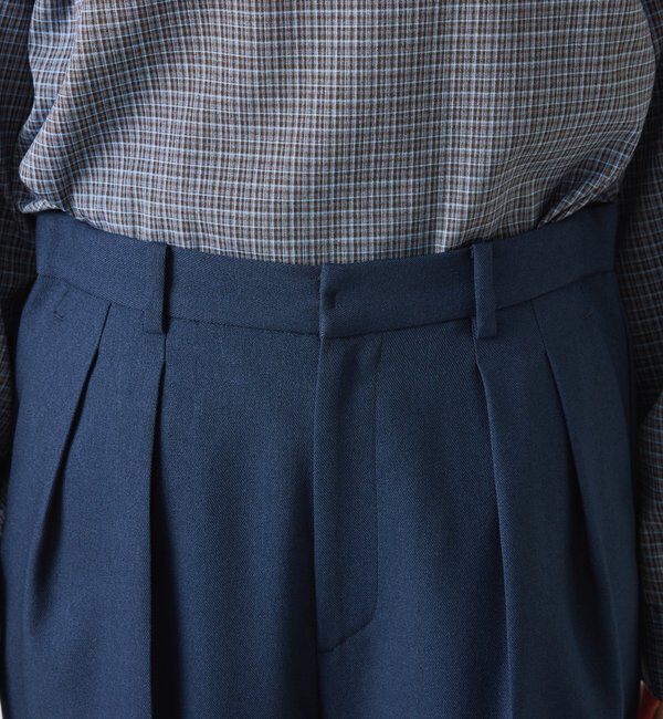  「【リバイバル/ウエストにアジャスト付き】ウールライクワイドパンツ／カセット服」|チノ|
