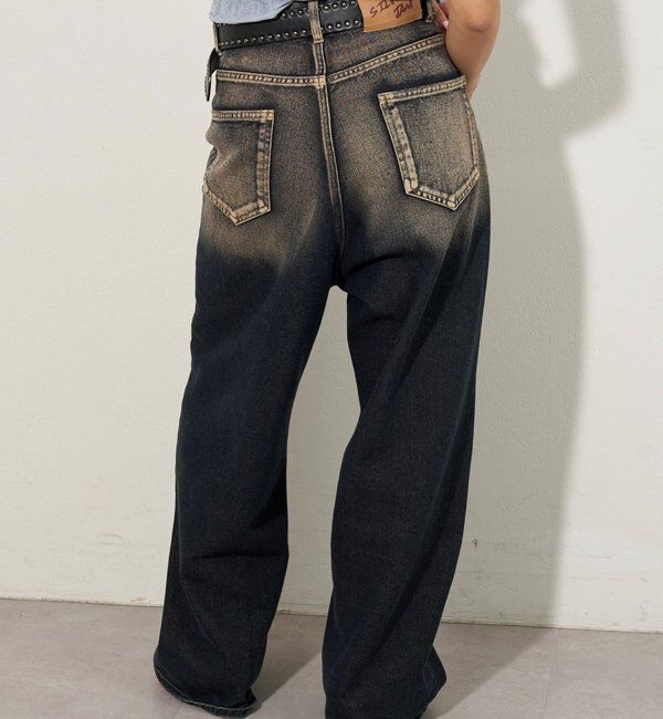  「《UNISEX / サイズ展開あり》スラッシュポケットブラストワイドデニム」|デニム|