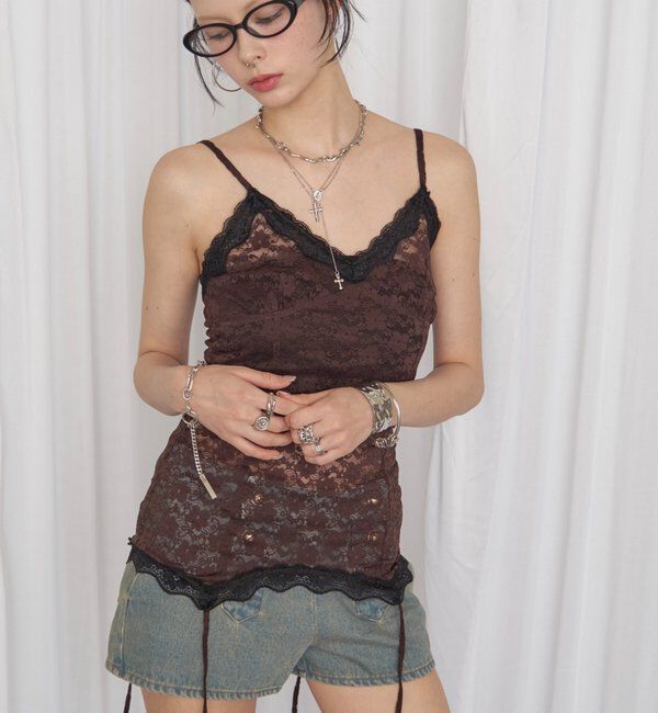  「【26AW LOOK掲載品番】レースガーターキャミ」|キャミソール|