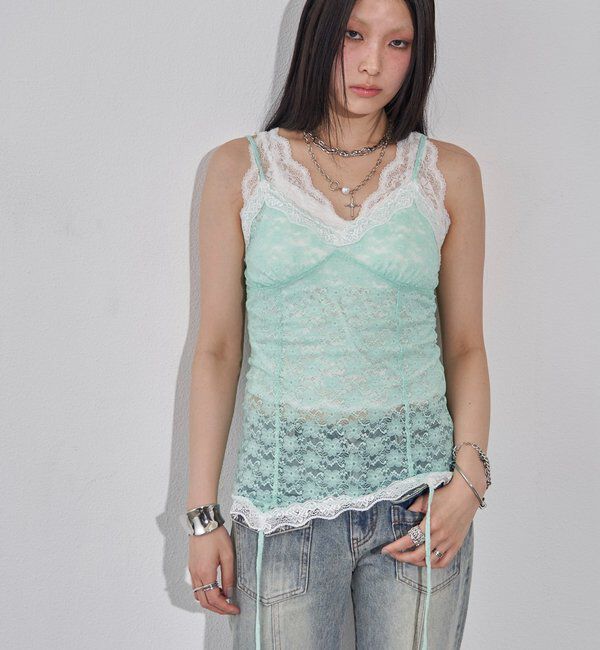  「【26AW LOOK掲載品番】レースガーターキャミ」|キャミソール|