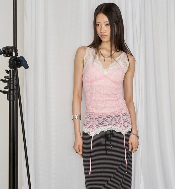  「【26AW LOOK掲載品番】レースガーターキャミ」|キャミソール|
