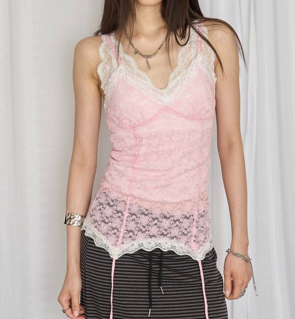  「【26AW LOOK掲載品番】レースガーターキャミ」|キャミソール|