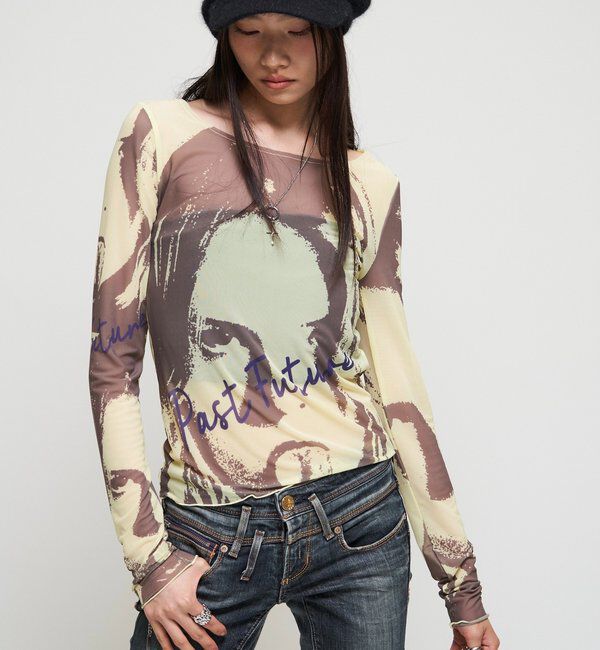  「【26AW LOOK掲載品番】シャーロットミューズパワーメッシュ」|Tシャツ・カットソー|イエロー