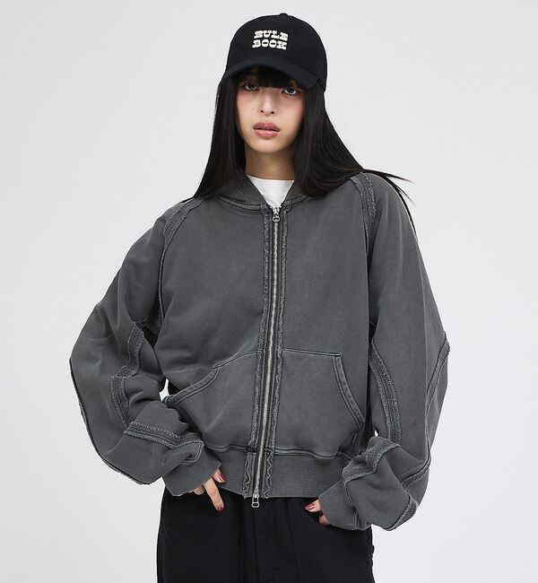 ABAHOUSE「【RUSSELL&times;jieDa】 Campus Sweat Zip Hoodie」|パーカー|ブラック