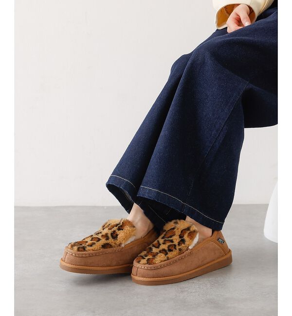 abahouse mavie「MEI FUR MOCCASIN SHOES」|モカシン|キャメル