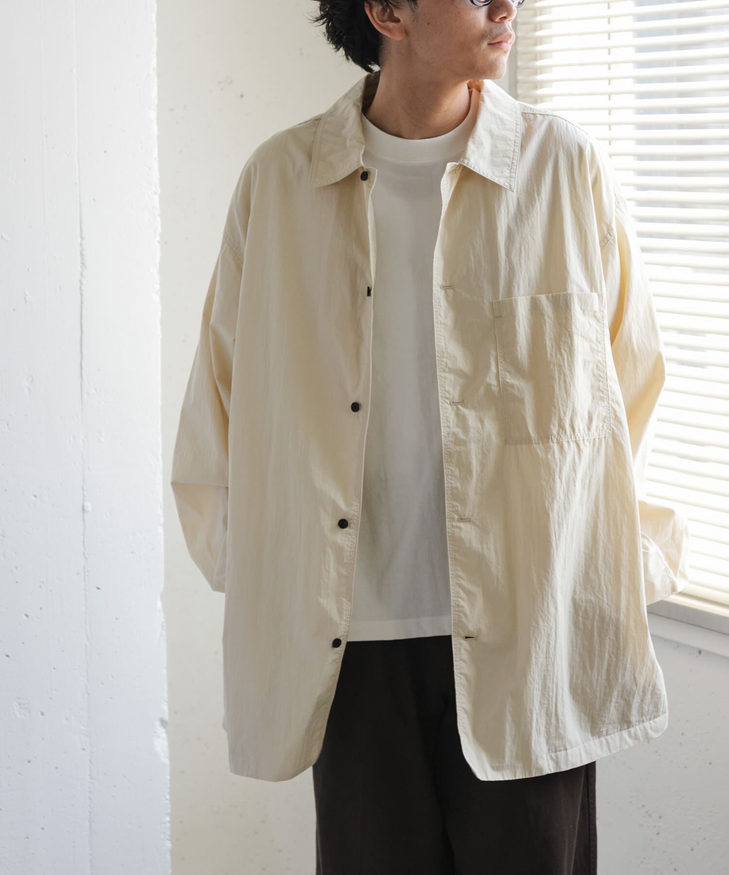 URBAN RESEARCH DOORS「FORK&SPOON　コットンナイロンシャツジャケット」|シャツ・ブラウス|アイボリー