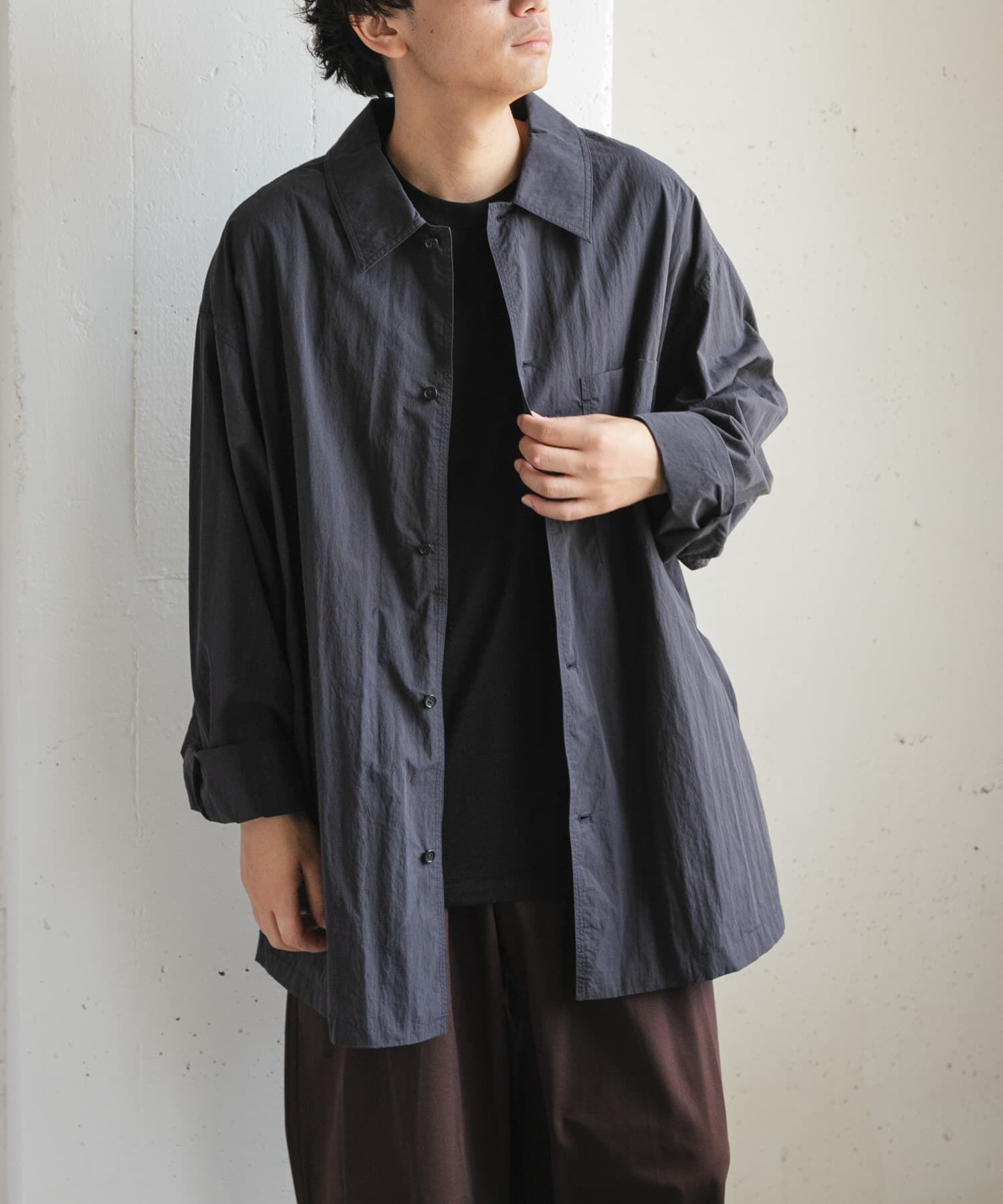 URBAN RESEARCH DOORS「FORK&SPOON　コットンナイロンシャツジャケット」|シャツ・ブラウス|チャコールグレー