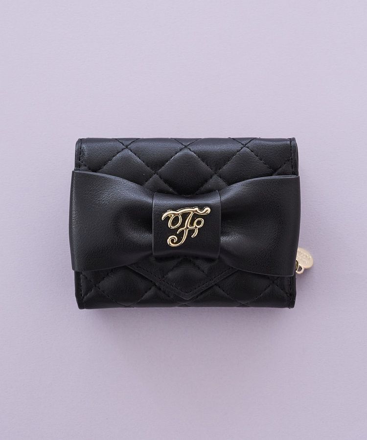 Maison de FLEUR「キルティングFリボンウォレット」|財布|ブラック