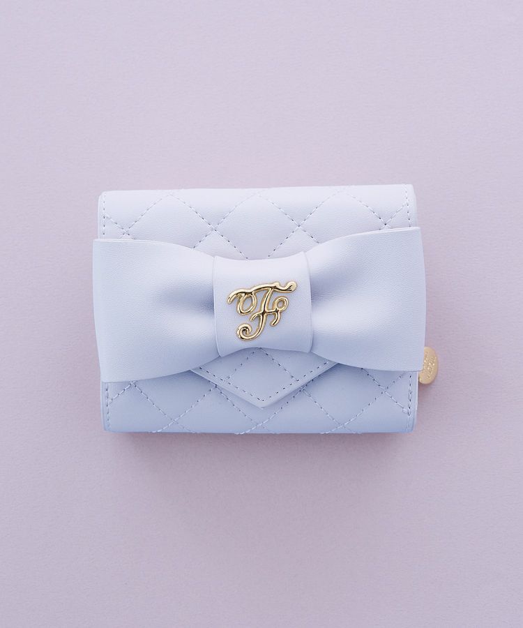 Maison de FLEUR「キルティングFリボンウォレット」|財布|サックスブルー
