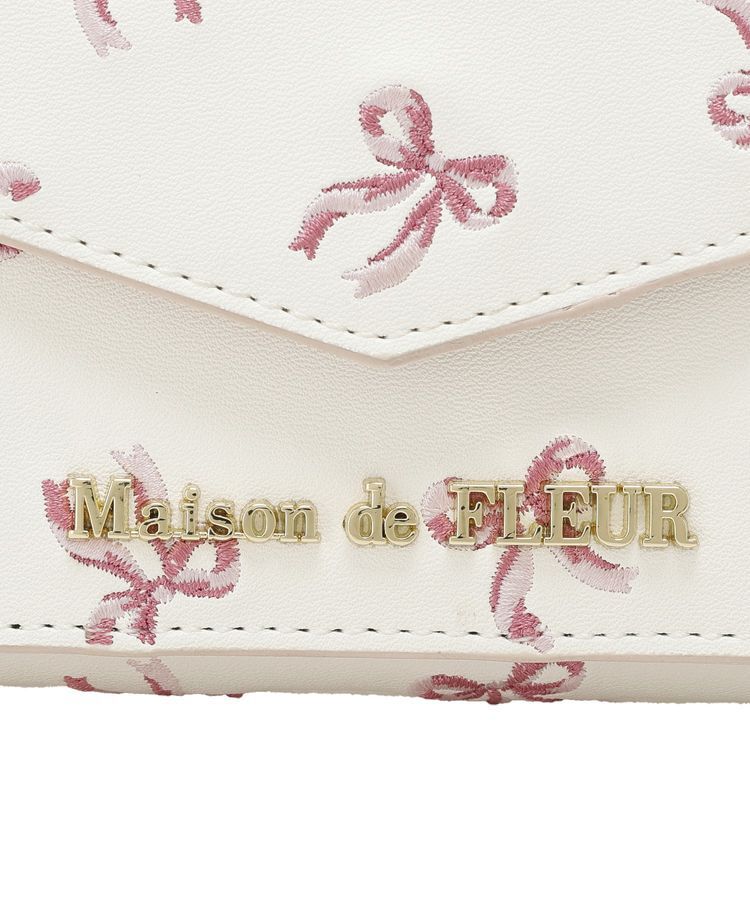 Maison de FLEUR「リボン刺繍ミニウォレット」|財布|