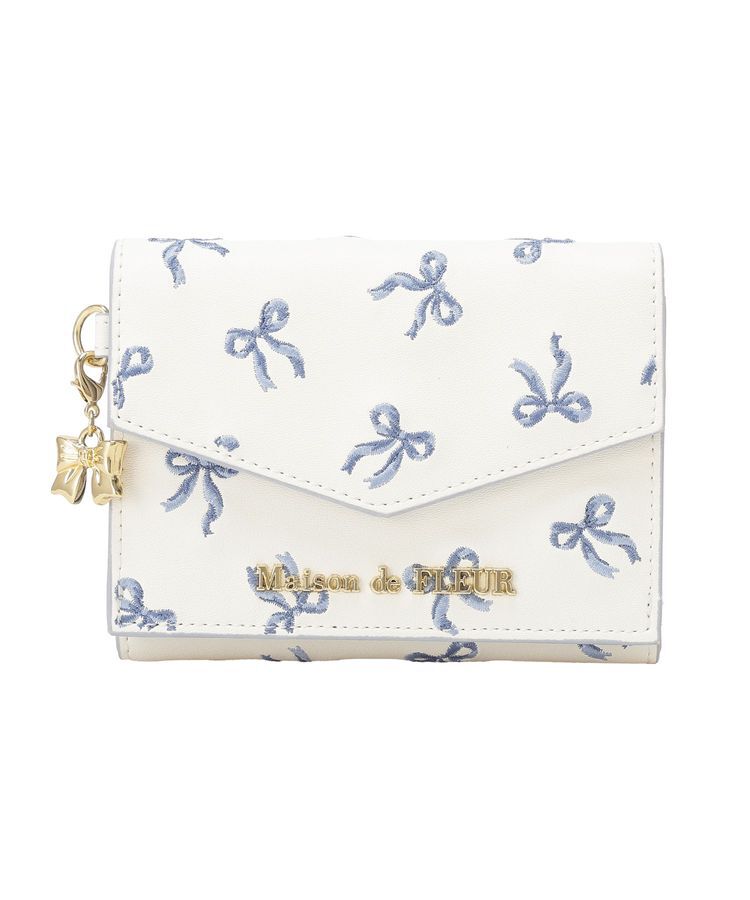 Maison de FLEUR「リボン刺繍ミニウォレット」|財布|