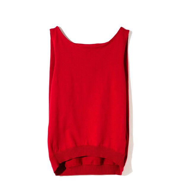 MIDIUMISOLID「MIDIUMISOLID for Ladies タックノースリーブワイドベスト」|ベスト・ジレ|