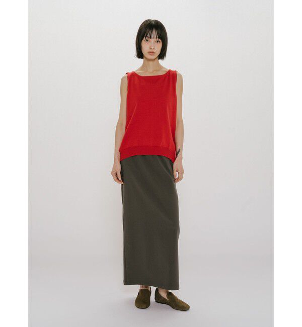 MIDIUMISOLID「MIDIUMISOLID for Ladies タックノースリーブワイドベスト」|ベスト・ジレ|